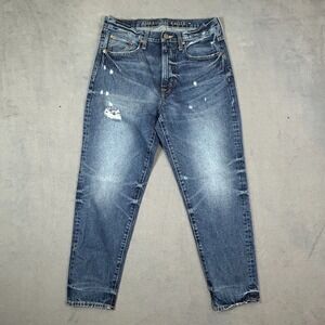 American Eagle Jeans Mens 31x34‎ Relaxed Taper Distressed Med Wash Stretch Denim